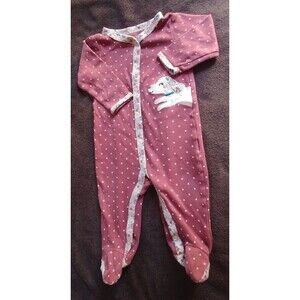 pajama 9 month Carters pink sleeper puppy infant sleepwear Baby Girl
